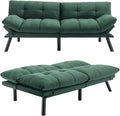 Anwick Futon Sofa Bed Velvet Convertible Futon Sleeper Couch 71 Sleeper Sofa Bed with Adjustable Backrest Modern Loveseat Couch for Compact Living Room Apartment Office (Green)
