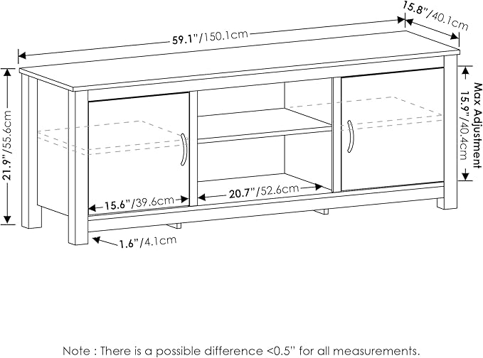 Furinno Classic Stand with Storage for TV up to 65 Inch Americano Large