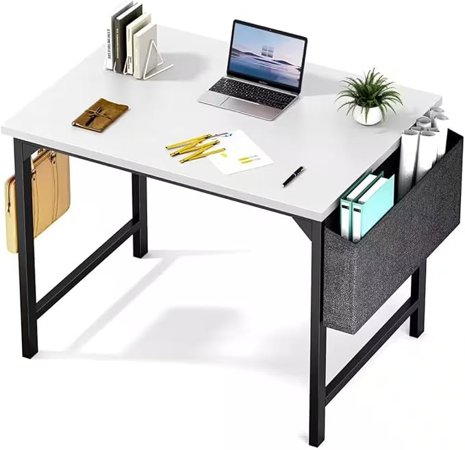 Whimsical 31.5 in. Enigmatic White Home Office Table with Secret Hook GB86019