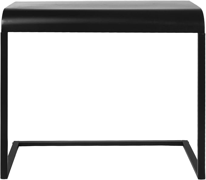 American Art Decor Black Mobile Portable &amp Compact Home Office C-Shaped Desk