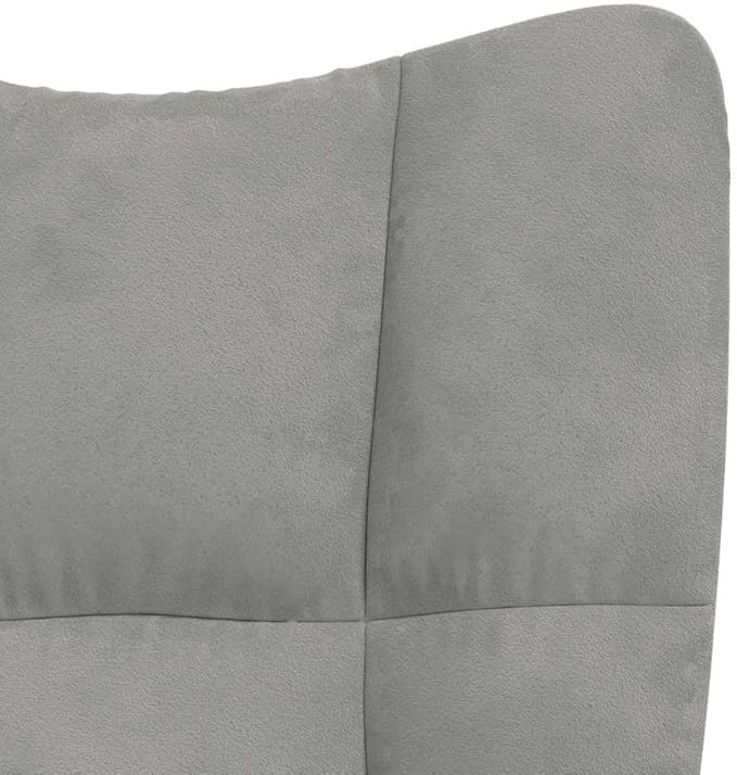 vidaXL Relaxing Chair with Adjustable Height in Light Gray Velvet Steel Frame and Swivel Mechanism - Modern Seating for Office or Living Room