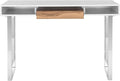 SAFAVIEH Home Collection Metropolitan White and Chrome Computer Desk