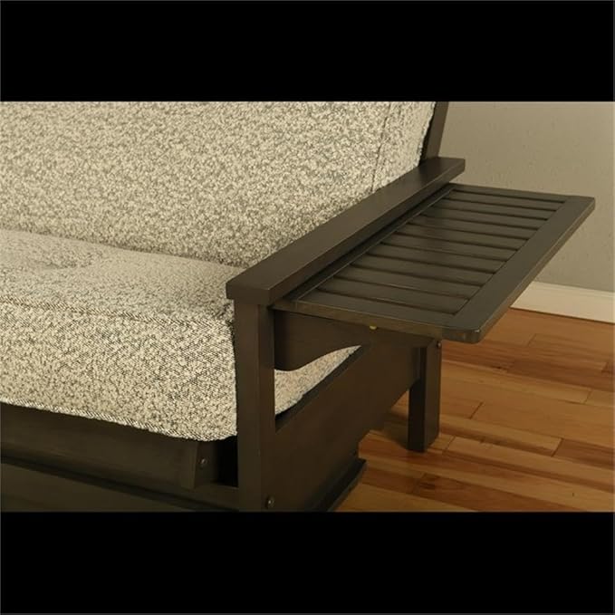 Kodiak Furniture Alamosa Full Size Futon Frame with Storage Drawers - Wood Sofa Sleeper Frame with Mattress Included in Canton Gray Color