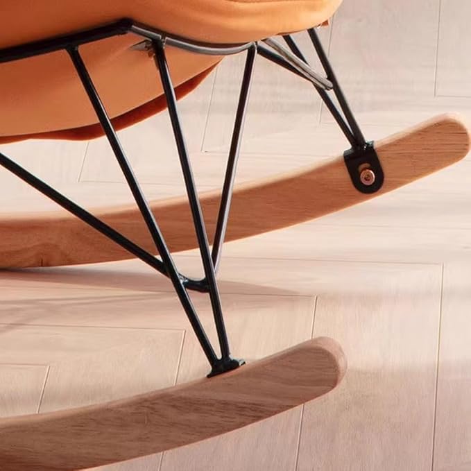 LITFAD Modern Rocking Chair Faux Leather Leisure Glider Chair Upholstered Rocking Seat Comfy Rest Reading Chair Water Resistant Nursery Chair for Living Room Bedroom Nursery-Green