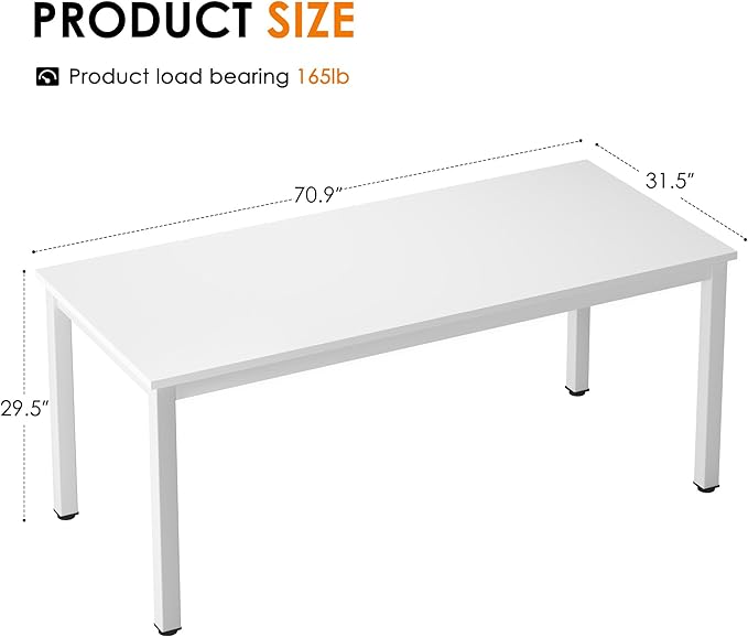 Need 70.8 Inch Executive Office Desk Large Stylish Computer Desk Simple Study Writing Desk Workstation Business Furniture for Home Office White