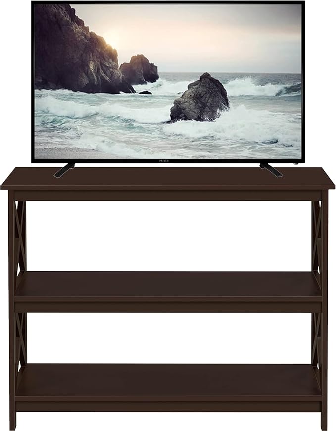 Yaheetech Television Stands &amp Entertainment Centers with 3 Tier Storage Shelf TV Stand for Living Room Espresso