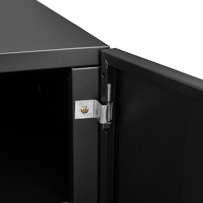 Mobile File Cabinet Metal Printer Stand with 360 Degree Rotation Wheels Rolling Copier Cabinet 2 Door Steel Printer Stand with Storage