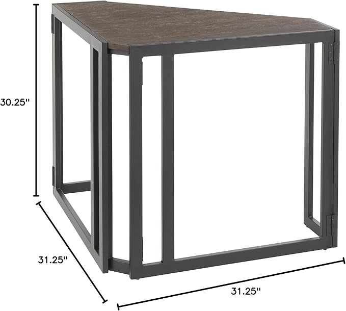 LumiSource Roman Corner Desk Home Office Desk Computer Desk Black Desk Small Desk for Bedroom Gaming Desk Farmhouse Desk