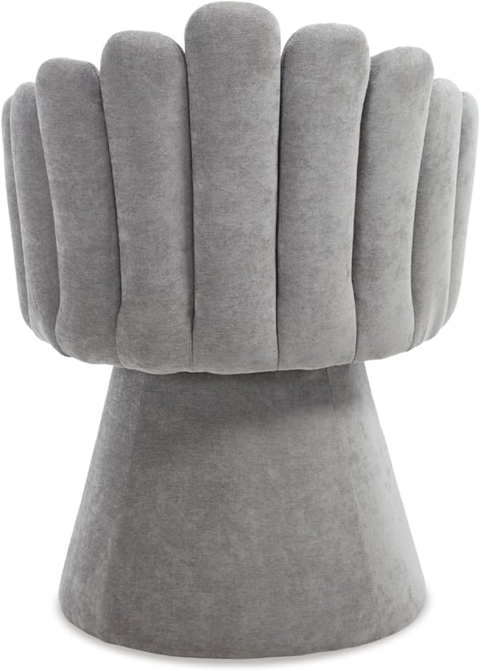 Modern 360 Degree Swivel Accent Chairs Set of 2 Barrel Living Room Chair with Curve Back and Armrest Comfy Round Vanity Chair Reading Armchair Single Sofa for Bedroom/Waiting Room Grey