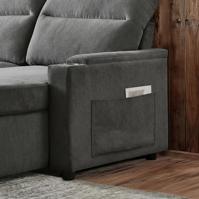 109 Modular Sectional Sofa Convertible U-Shaped Sofa Set with Storage Cup Holders and USB Charging Ports Ideal for Living Rooms Moder 6-Seater Modular Sectional Sofa with Removable Ottoman
