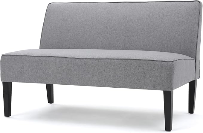 50'' Loveseat Sofa Modern Two-Seater Compact Upholstered Sofa for Small Space Bedroom Hallway Bench Grey.