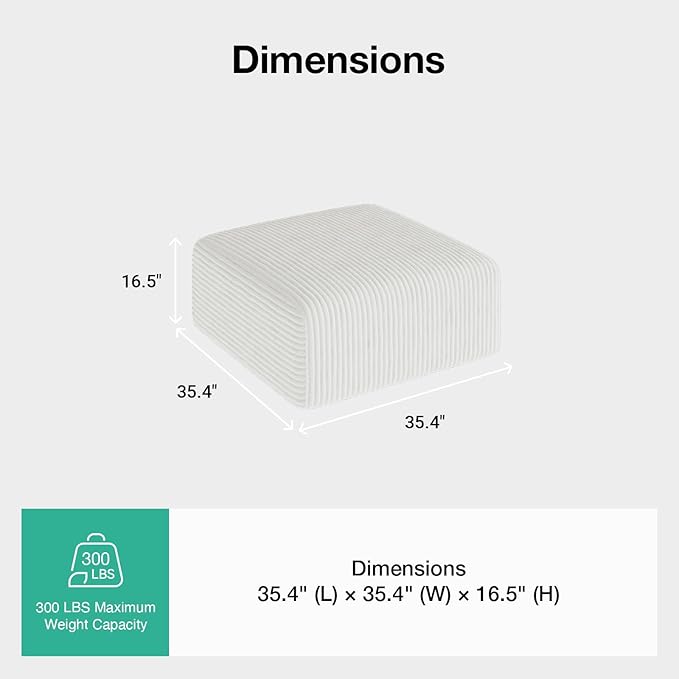 Novilla Modular Sectional Sofa Modern Cloud Sectional Couch with Smarts Coil® Support Upholstered Boneless Couch for Living Room Apartments Bedroom No Assembly Required Beige (Ottoman)