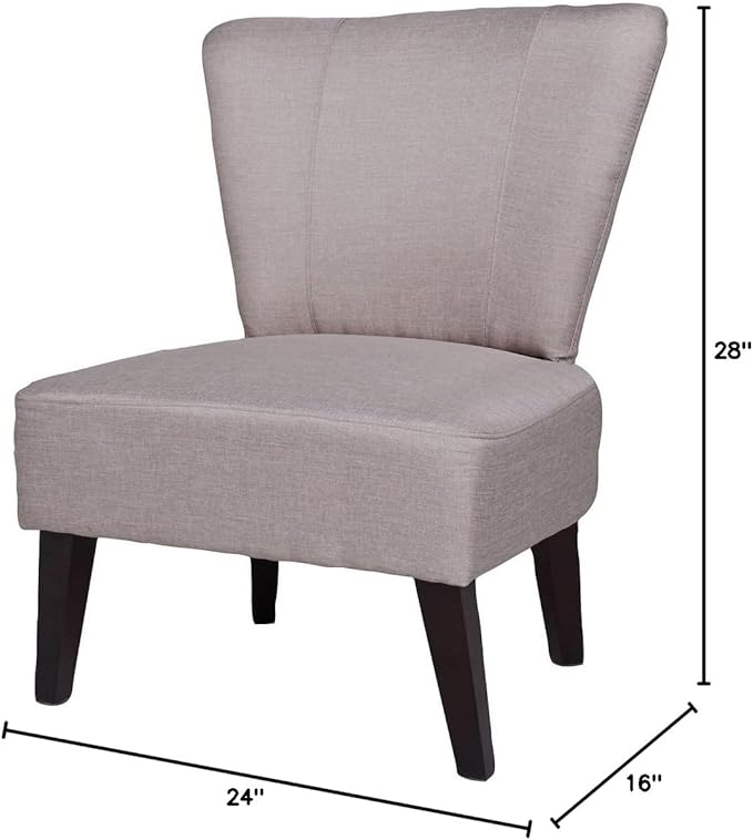 Alice Collection Contemporary Fabric Upholstered Living Room Accent Chair Beige