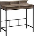 Computer Desk Home Office Standing Storage Shelves 48 l Work Laptop Brown Laminate Black Metal Contemporary Modern