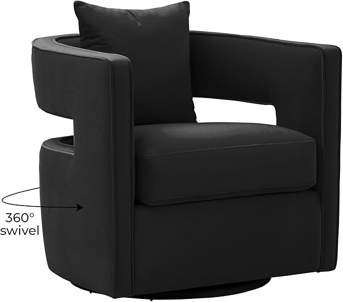 Tov Furniture Kennedy Swivel Chair (Black)