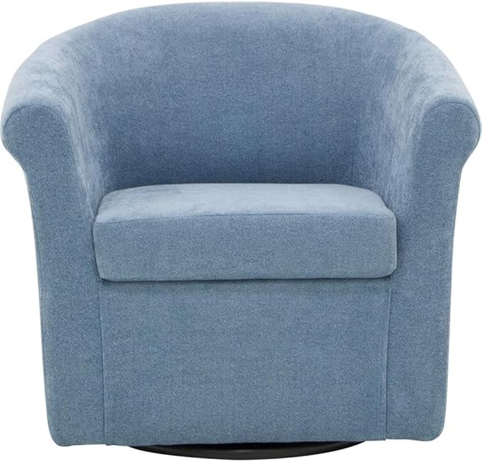 Pemberly Row Traditional Polyester Fabric Club Chair 30 in H x 30.5 in W x 27 in D Light Blue Finish Padded Seat Durable Construction Classic Accent Chair for Living Room or Bedroom