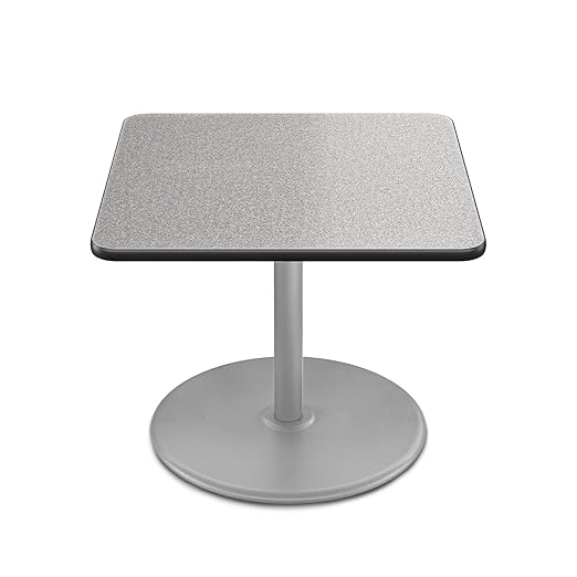 OEF Furnishings OEFCTG33636RDGY Premium Commercial-Grade Restaurant and Breakroom Cafe Table (Square 36 in Side 30 in Dining Height Round-Base Gray Frame Gray Nebula Laminate)