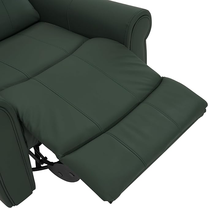 Christopher Knight Home Hayezi 270° Swivel Rocker Recliner Massage and Heating Chair PU Leather Living Room Manual Recliner with Dual Reclining Positions &amp Side Pocket for Nursery Bedroom Gree