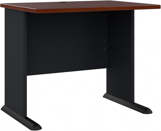 Bush Business Furniture Series C 72W x 36D Bow Front U Shaped Desk with Mobile File Cabinets in Hansen Cherry