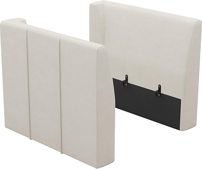 Belffin Modular Sofa Armrest Module for Velvet Piping Modular Sectoinal Couch Pair of Armrests Beige
