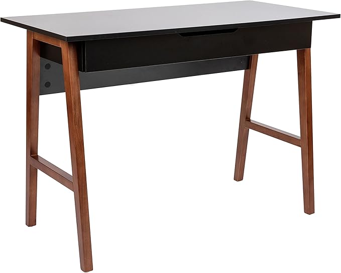 Flash Furniture Darla Computer Desk - Black Home Office Desk with Storage Drawer - 42 Long Writing Desk for Bedroom