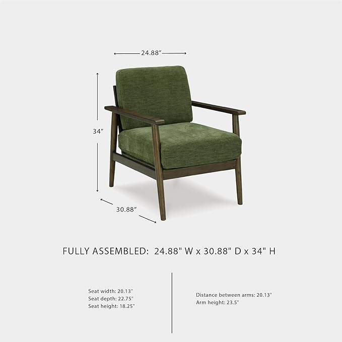 Signature Design by Ashley Bixler Mid-Century Modern Upholstered Showood Accent Chair Green