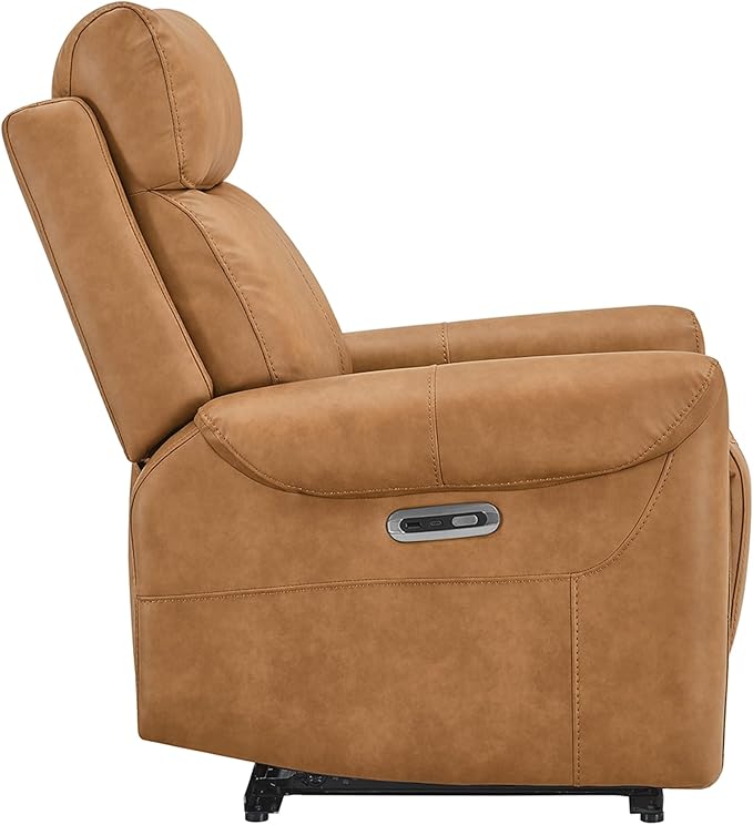 Leather Recliner Chair for Adults Wall Hugger RV Recliner with USB Charging Ports Electric Power Reclining Sofa for Living Room Home Theater Seating Bedroom