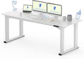 FLEXISPOT E6Q 4 Legs Standing Desk 78 x 32 Inch Adjustable Height Desk with Splice Board Home Office Sit Stand Up Desk White Top + White Frame