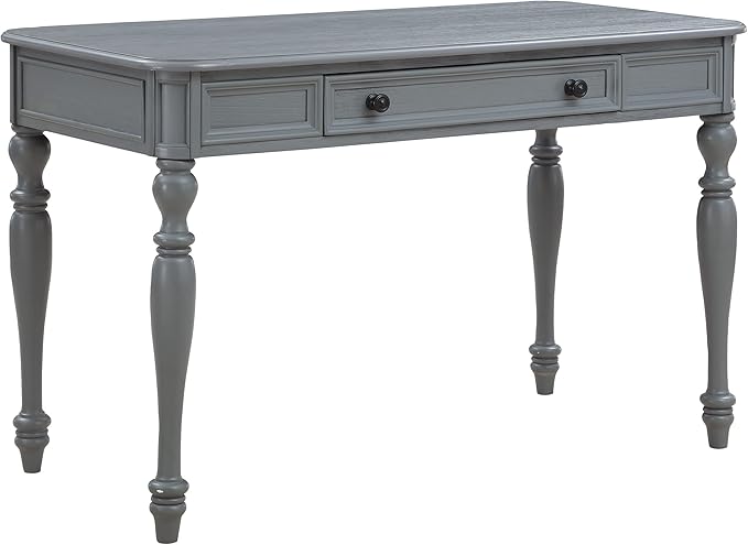 OSP Home Furnishings Country Meadows 48 Inch Writing Desk with Drawer Plantation Grey