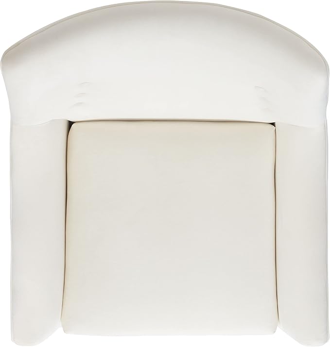 SAFAVIEH Home Collection Amina Mid-Century Modern Cream Velvet Accent Chair