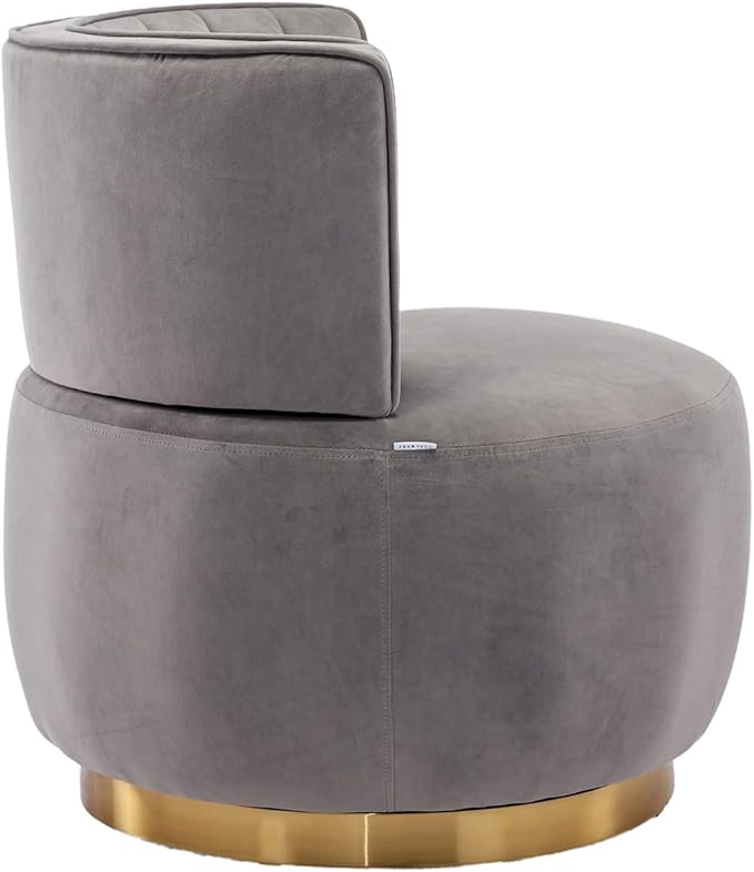 NewCosmos 360 Degree Swivel Cuddle Barrel Accent Sofa Chairs Round Armchairs with Wide Upholstered Fluffy Velvet Fabric Chair for Living Room Bedroom Office Waiting Rooms