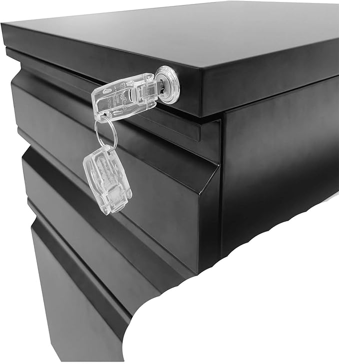 Black 3 Drawer Mobile File Cabinet with Lock Under Desk Storage Metal Filing Cabinets for Home Office Organizer Letters/Legal/A4 Fully Assembled (Black)