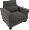 Bush Home Accent Chair with Arms Modern Armchair with Pet-Friendly Fabric Upholstery Living Room Stockton Collection Charcoal Gray Herringbone