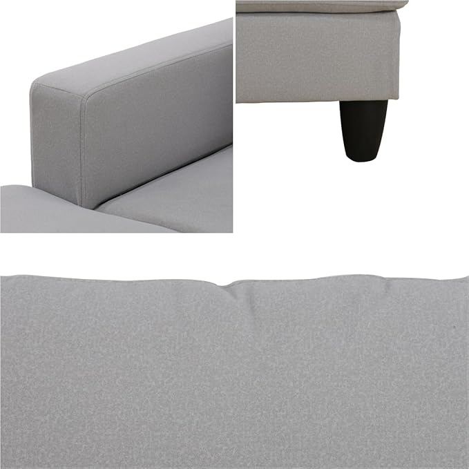 101 Inch LSectional Couches for Living Room Furniture Sets 4 Seat Modular Sectional Sofas with Removable Chaise L Shaped Couch Set with 2 Armrest for Apartment Light Grey
