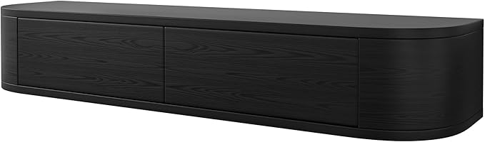Maggym 47 Wall-Mounted TV Stand with Side-Opening Storage Modern Engineered Wood Floating Media Console with Drawers and Open Shelf