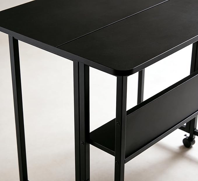 31.5 Inch Folding Computer Desk with Storage Shelf Small Foldable Computer Desks for Small Space Portable Writing Table for Home Office Bedroom Dorm Room Apartment Easy Assembly