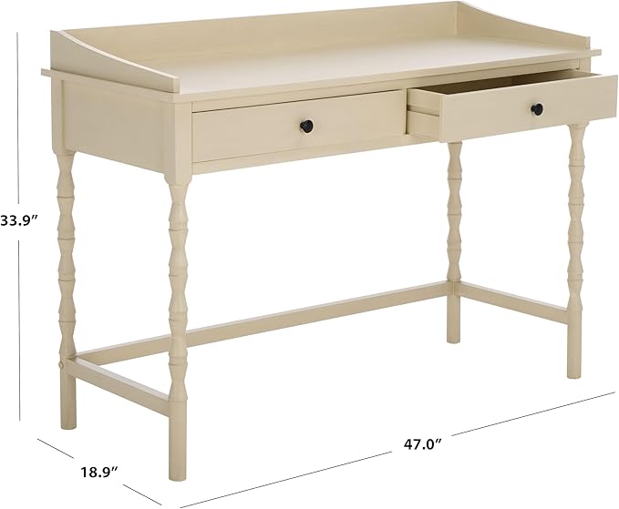 SAFAVIEH Home Collection Astaroth Sand 2-Drawer Computer Table Office Writing Desk