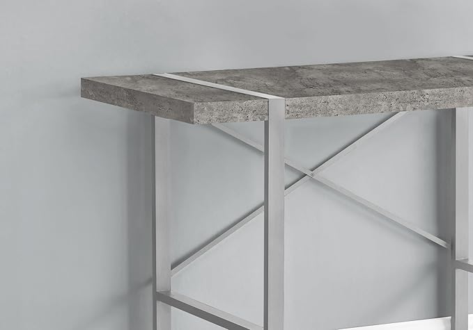 Computer Desk Home Office Laptop 48 l Work Grey Concrete Laminate Grey Metal Contemporary Modern