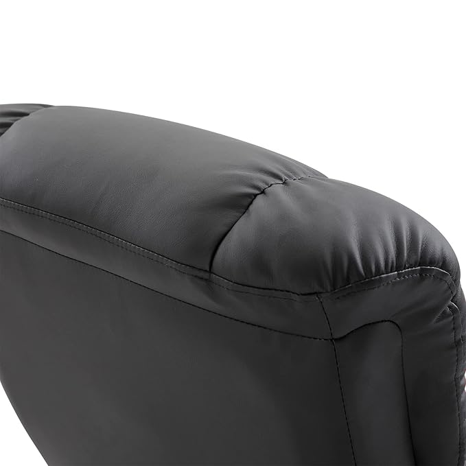 HOMCOM Massage Recliner Chair with Ottoman 360° Swivel Recliner and Footstool 10 Point Vibration PU Leather Reclining Chair with Side Pocket and Remote Control Black