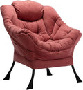 HollyHOME Lazy Chair with Armrest and Side Pocket Comfy Accent Lounge ChairLeisure Sofa Armchair for Living Room Bedroom Dorm or Small Spaces Oversized Reading Sofa Chair Textured Brick Red