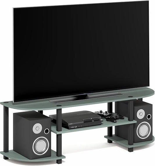 Furinno Turn-S-Tube TV Stand Wide Entertainment Center TV Console for TV up to 55 Inch for Living Room Bedroom Sage Green
