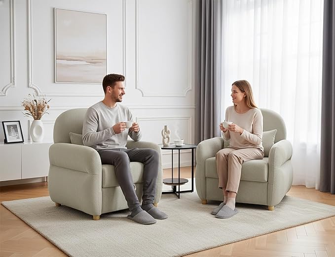 Modern Accent Chairs for Living Room Comfy Chenille Armchairs with Storage Single Reading Chairs for Bedroom Study Room Apartment Tool Free Assembly Grey