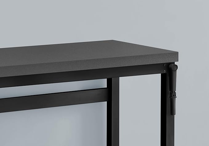 Penau Adjustable Computer Desk for Home Office Modern Grey Laminate Surface Black Metal Legs 47.25 Inchs Long Suitable for Small Spaces