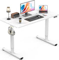Standing Desk Height Adjustable Electric Stand up Desk 40 x 24 Inches Sit Stand Home Office Desk with Splice Board White Frame/White Top