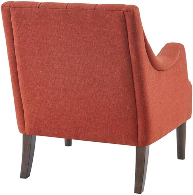 Madison Park Accent Chair for Living Room Upholstered Button Tufted Back Removable 5.75 T Seat Cushion Solid Wood Legs Modern Accent Armchair Family Room Furniture Bedroom Chair 29.25 W Spice