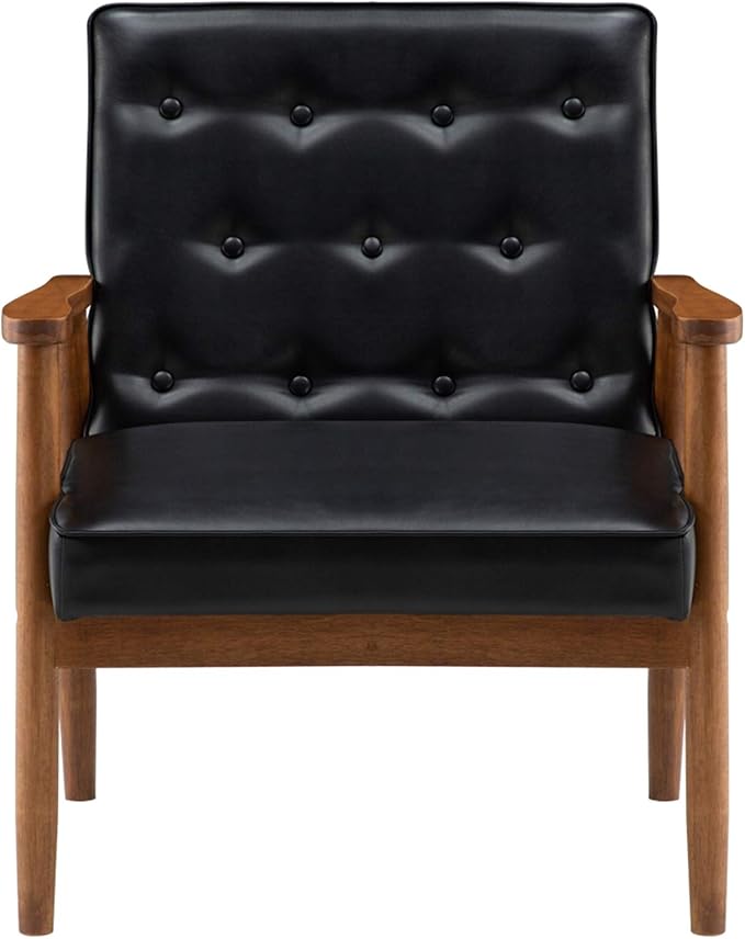 Black Office Chairs Sofa ChairComfy Club Chair Living Room ChairsWorkshop Chair Reading Chair for BedroomSide Chair for Living RoomBedroomOffice Modern Decorative Side Chair 75 x 69 x 84CM