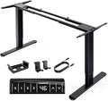 HUANUO Electric Standing Desks Frame with 265 lbs Dual MotorThick T-Shaped Desk Legs Made of Automotive Grade Steelfor Max 90″x31.5″ Desktop Height Adjustable Desk Frame for Home Office Frame Only