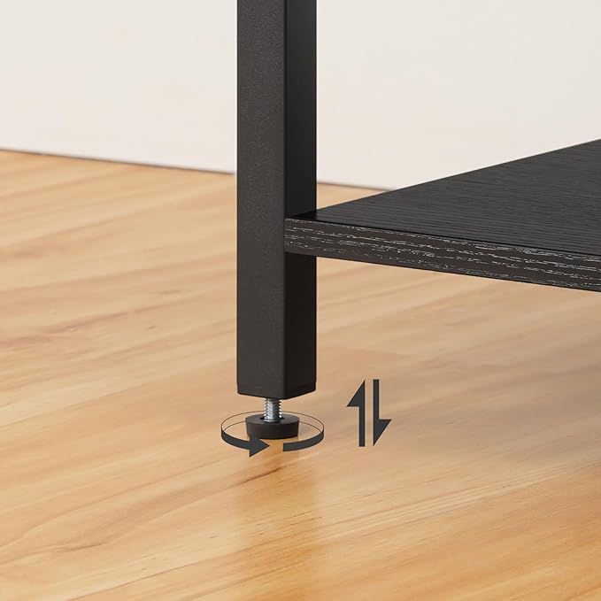 HOOBRO LED TV Stand for 75 Inch TVs with Charging Station Gaming Entertainment Center with 3-Tier Open Storage Long 70.1” Media TV Console Table TV Stand for Living Room Bedroom Black BB22UDDS01