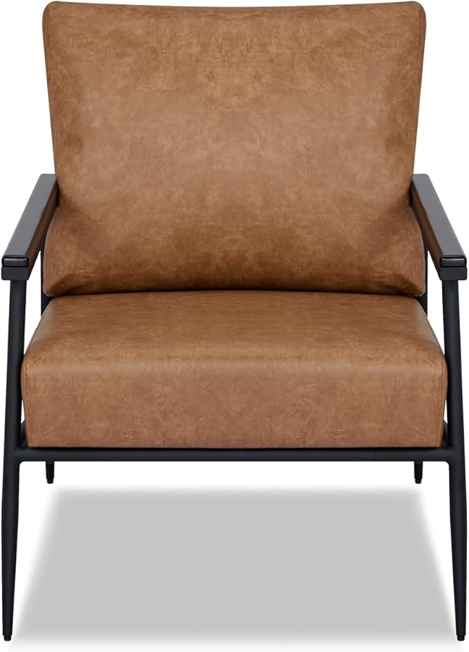 Artdeco Home Parker Modern arm Accent Chair Comfortable Chairs for Living Room Bedroom and Fireside Chair (Light Brown)