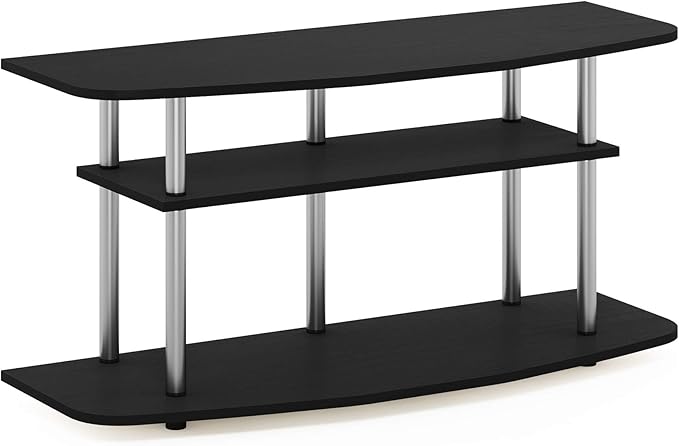 Furinno Frans Turn-N-Tube TV Stand for TV Size up to 43 Inch 3-Tier Black Oak